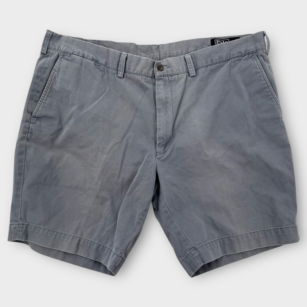 Polo Ralph Lauren Chino Shorts Mens 42 Classic Fit 9" Inseam Blue‎ Faded Y2K